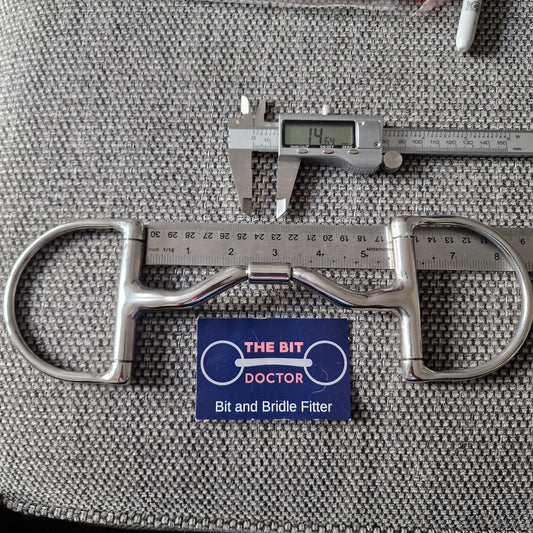 5.5" custom myler MB33 ported barrel d-ring snaffle bit B294