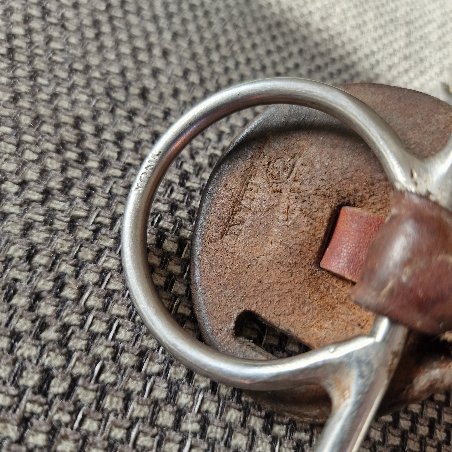 5.25" Pariani leather mullen full cheek snaffle bit B509