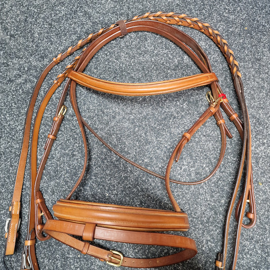 Full tan English leather flash  bridle A46