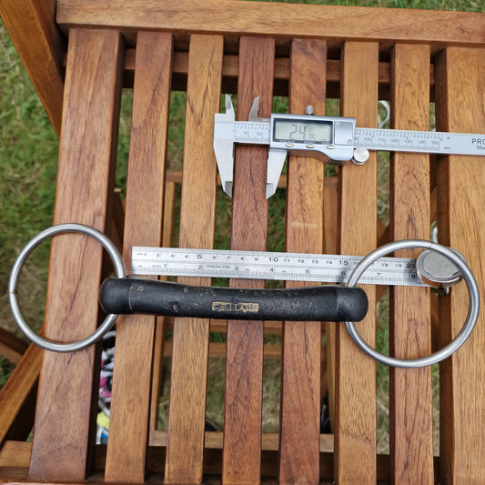 5.75" vulcanite mullen loose ring snaffle bit B254