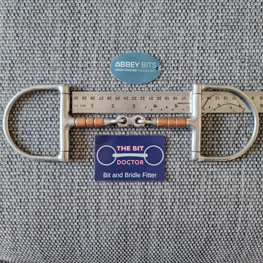 5.5" new abbey custom copper roller french link d-ring snaffle Bit B1040