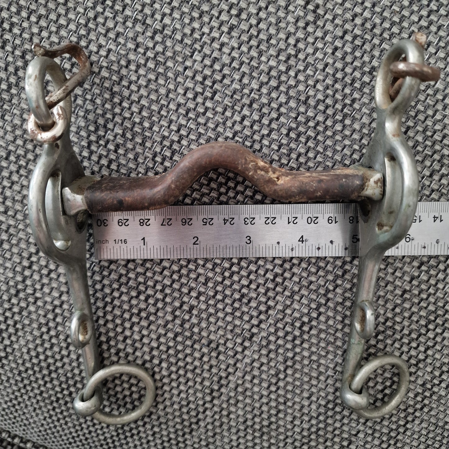 5" vintage leather covered sam marsh pelham bit B14