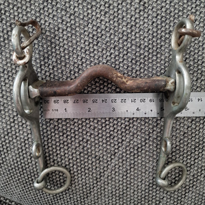 5" vintage leather covered sam marsh pelham bit B14