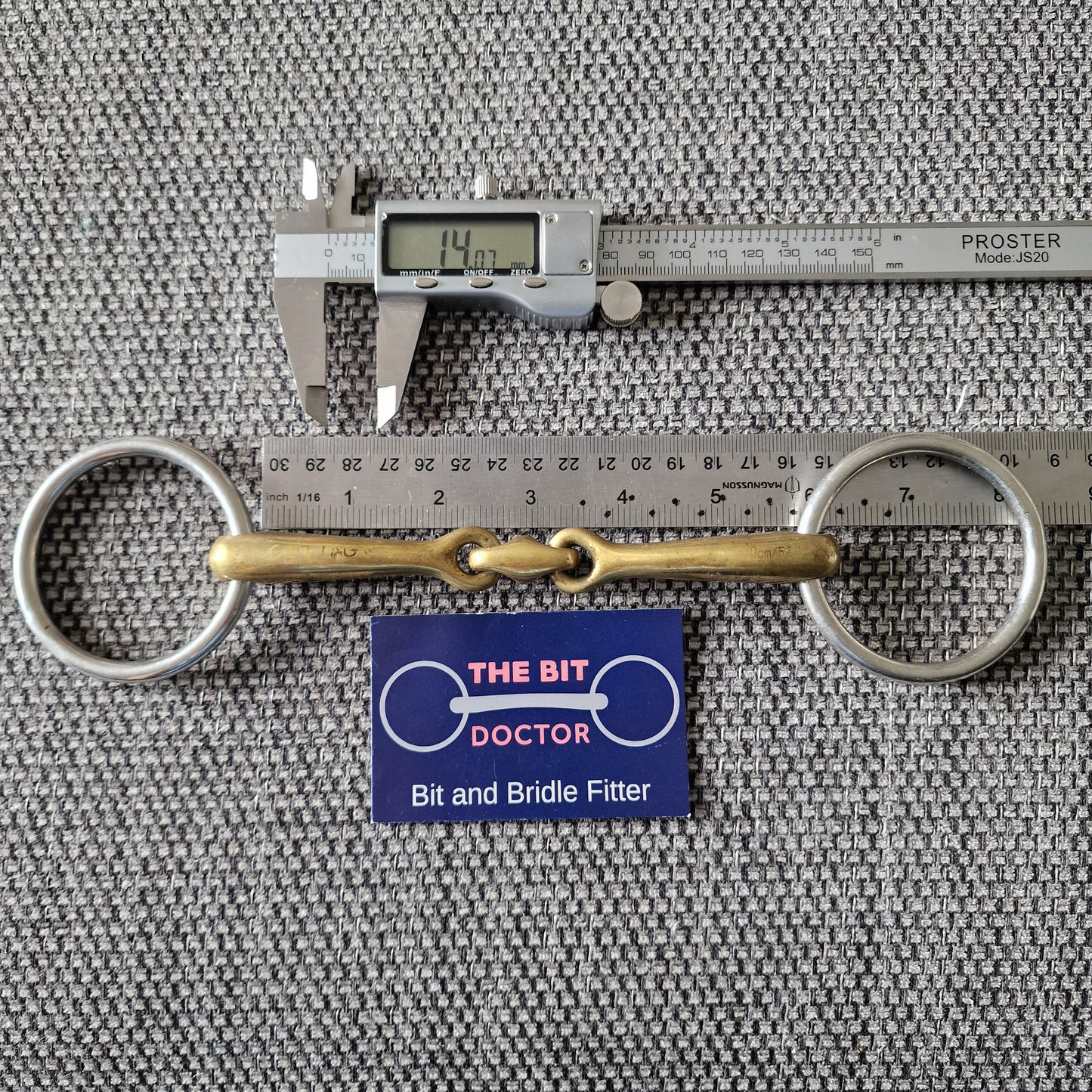5.75" copper lozenge loose ring bradoon Snaffle bit B379