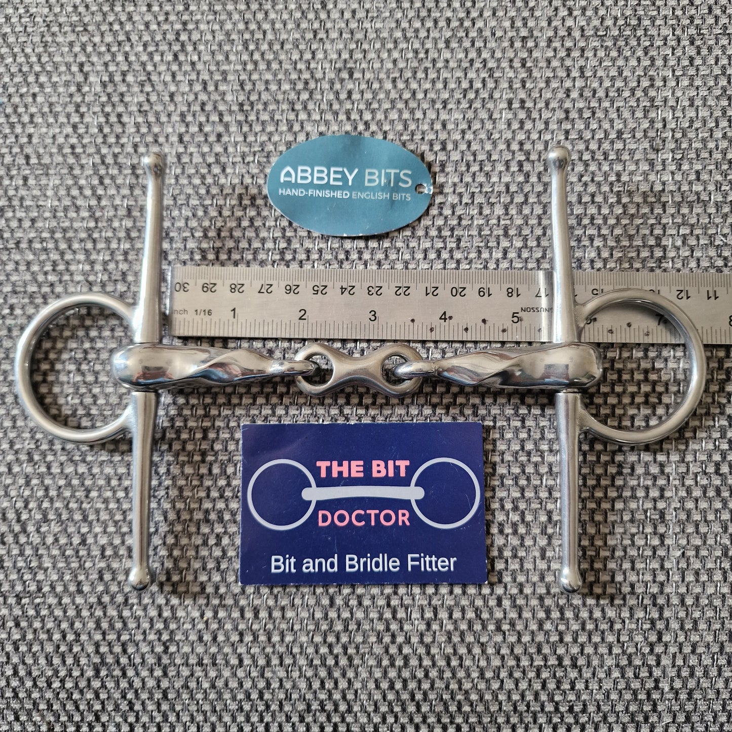 5.25" new abbey custom made french link twisted full cheek snaffle Bit B1297
