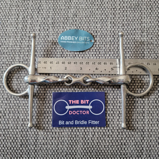 5.25" new abbey custom made french link twisted full cheek snaffle Bit B1297