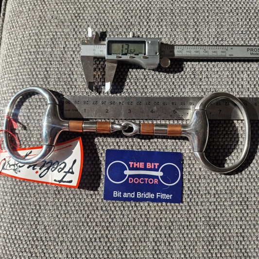 5.5" new eggbutt single jointed copper roller snaffle Bit B1732