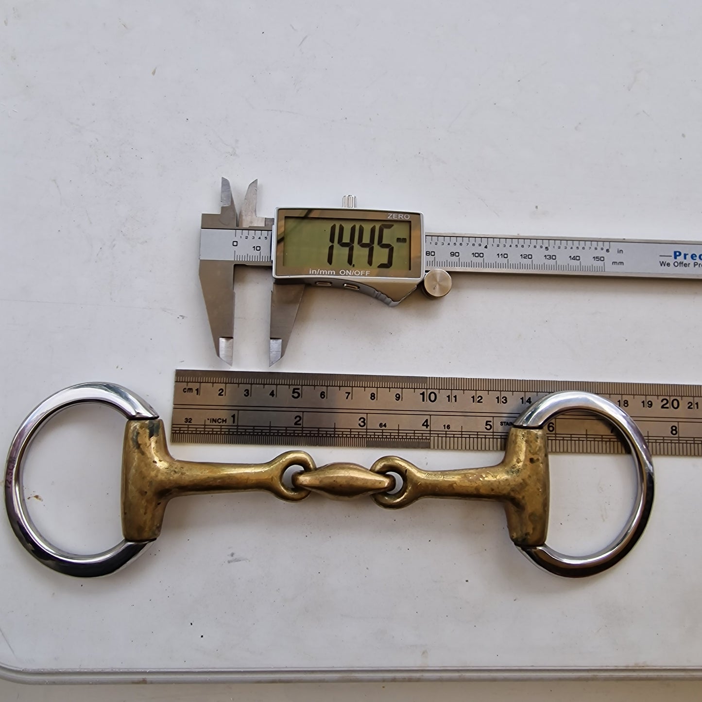 5" eggbutt copper lozenge bradoon snaffle bit B869