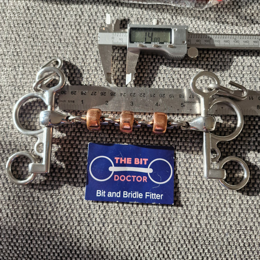 5.5" TBD Custom copper roller waterford baby pelham bit B791