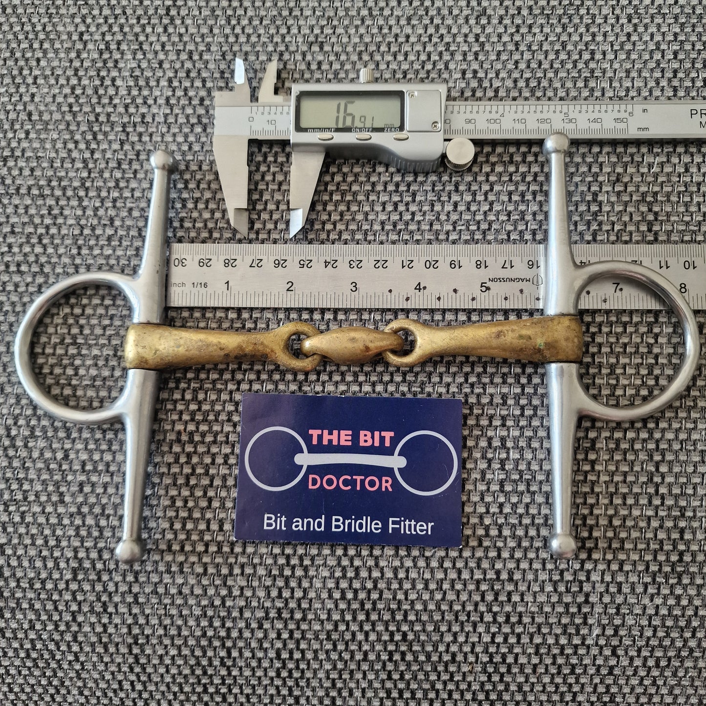 5.75" copper lozenge full cheek snaffle bit B760