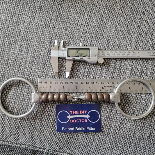 5.75" 145mm bombers loose ring cherry roller jointed snaffle bit B92