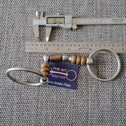 5.75" Pessoa Magic System copper cherry roller hinged joint loose ring snaffle bit B1641