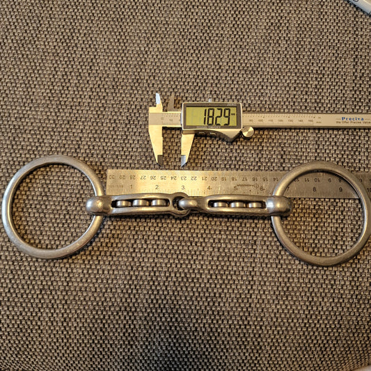 6.25" magennis roller loose ring snaffle bit B239