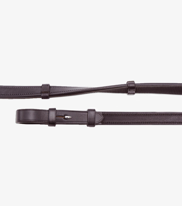 Premier equine Salvatore rubber & leather half grip reins