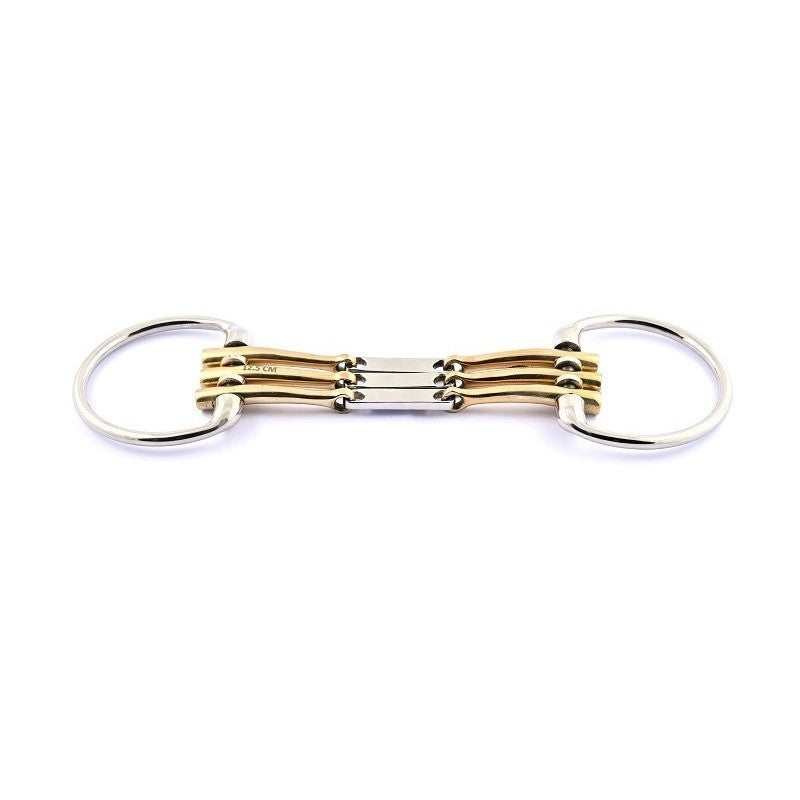 Jump'in Copper Triple Cannon Flat Link Eggbutt Snaffle Bit