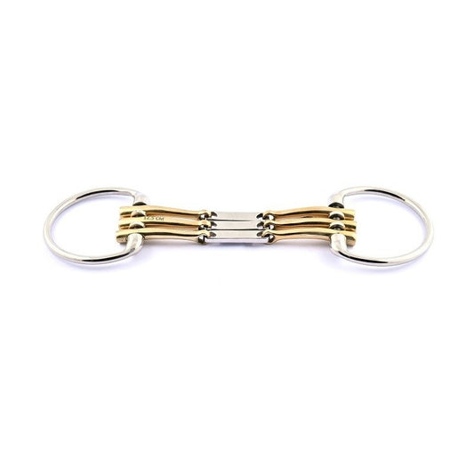 Jump'in Copper Triple Cannon Flat Link Eggbutt Snaffle Bit