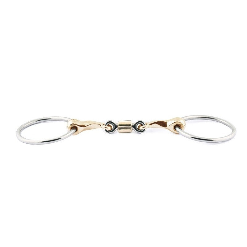 Jump'in Slow Twist Copper Roller Loose Ring Snaffle Bit