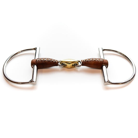 Jump'in Leather Copper Lozenge D-Ring Snaffle Bit