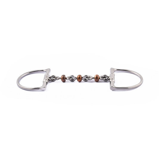 Jump'in Copper Roller Waterford D-Ring Snaffle Bit