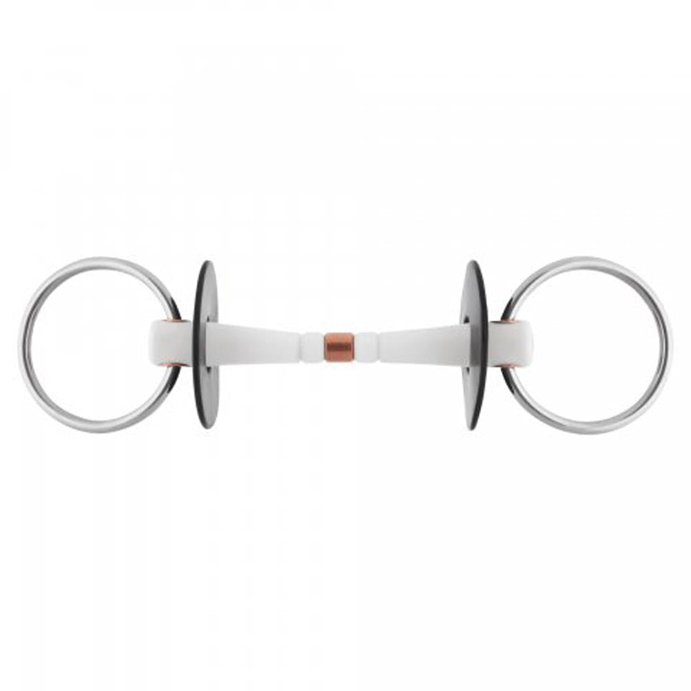 Nathe Loose ring snaffle bit with copper roller lozenge link