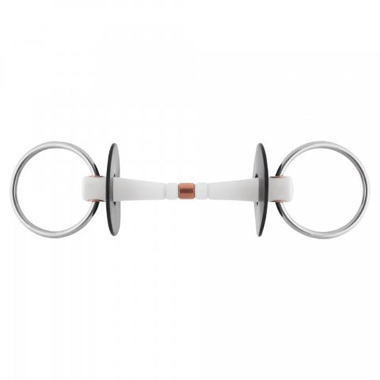 Nathe Loose ring snaffle bit with copper roller lozenge link