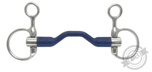 Bombers Hanging Cheek Bomber Blue snaffle bit